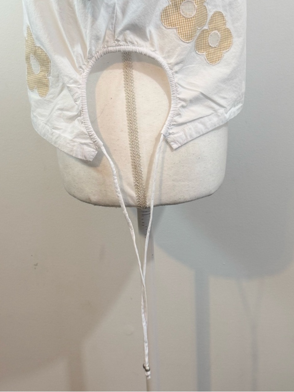 ✨SOLD✨Madewell White Floral Appliqué Puff Sleeve Poplin Top Size Large - Picture 3 of 10